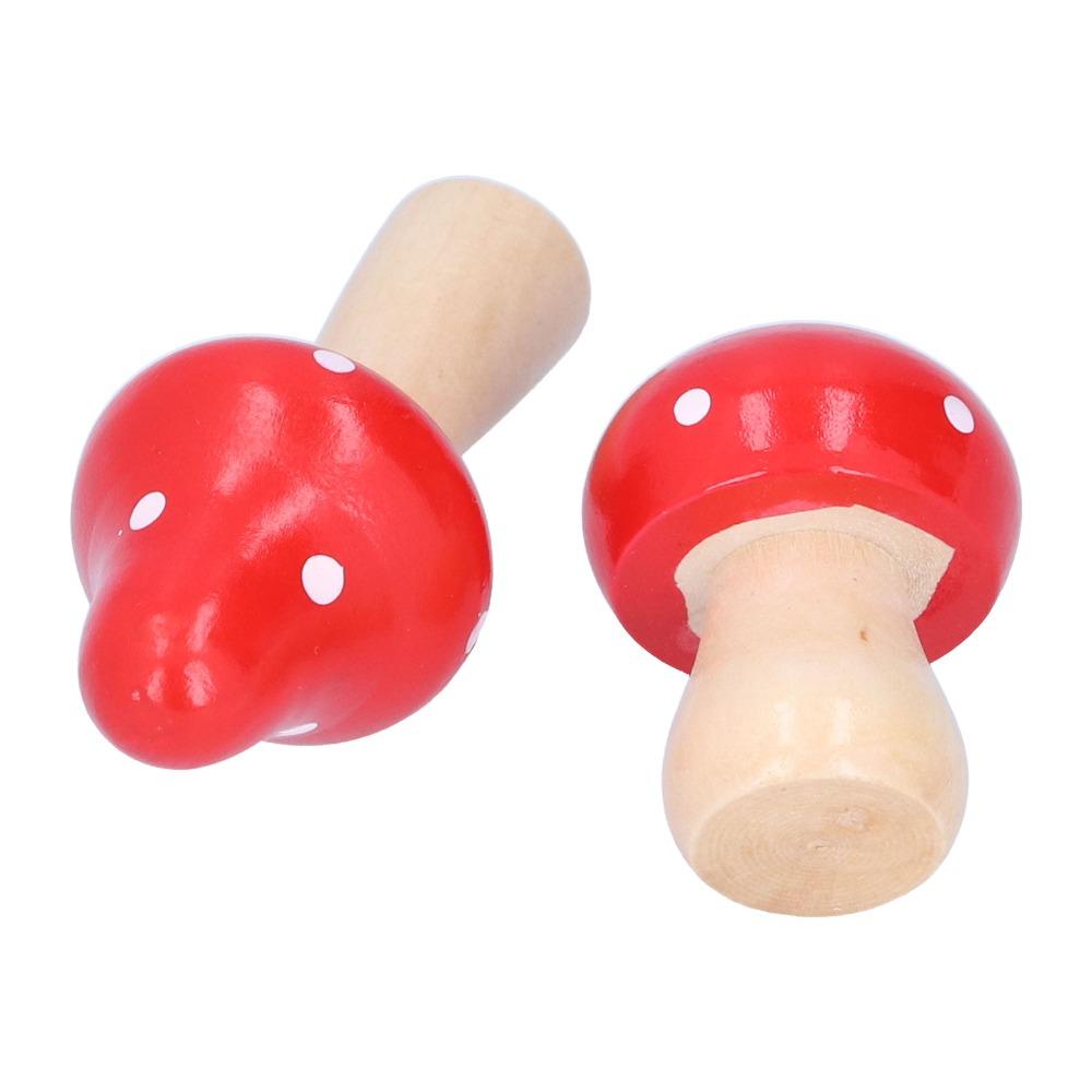 3pcs Wood Mushroom Ornament S L M Indoor Decoration Figurine Festival Gift Ornament  Bedroom