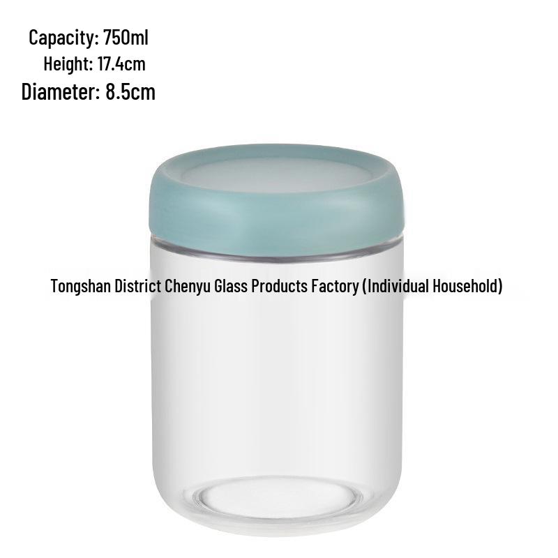 Transparent Glass Storage Jar for Tea, Grains, Snacks, and Nuts.