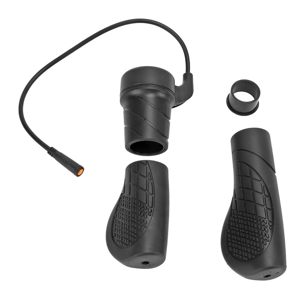 E-Bike Drehgasgriff Sensibel Stabil Roller Geschwindigkeitsreglergriff mit Wasserdichtem Stecker für Bafang Mittelmotor