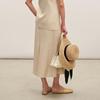 LESS Women's A-Line Midi Skirt with Belt