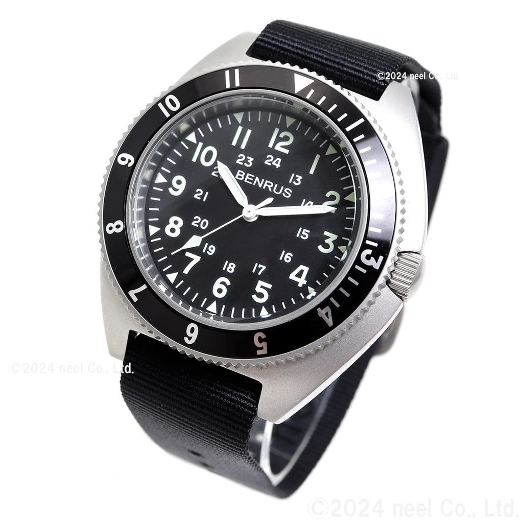 Military Watch Black [Benrus] TYPE-2-SILVER Men's