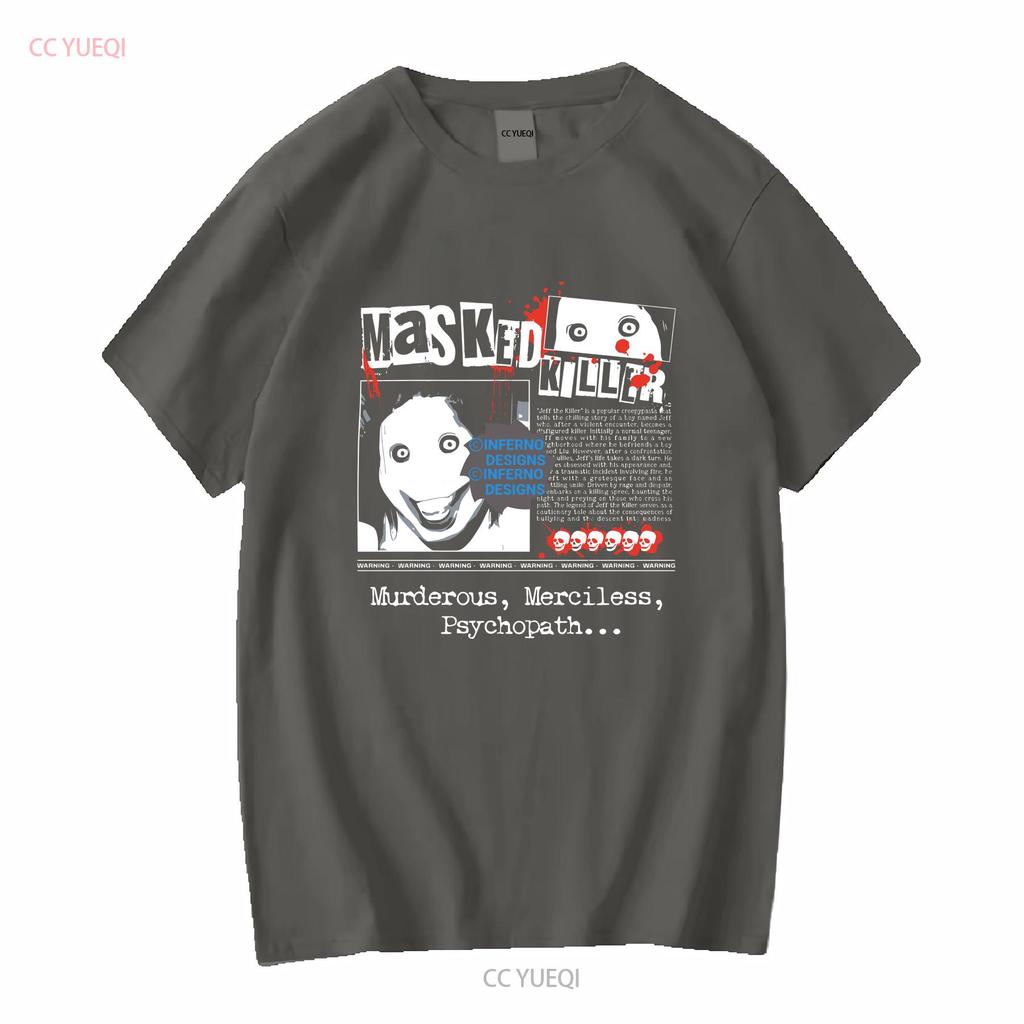 Creepypasta YK T Shirt Jeff The Killer Grunge Goth Long or Short Sleeves Vintage Washed Comfortable Top For Everyday Wear