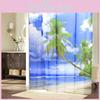 Vibrant Hawaii Beach Coconut Printed Shower Curtain For A Tropical And Waterproof Bathroom Experience