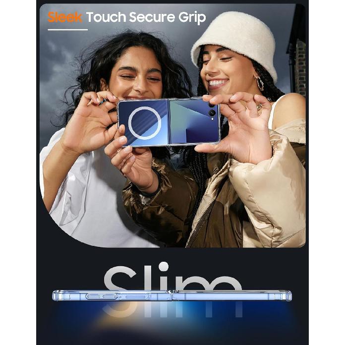 Suitable for Samsung ZFlip 20% Off Foldable Phone Case, Transparent Magnetic Protective Cover Zflip7, Airbag Anti-drop, Anti-yellowing, Anti-scratch