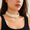 Accessories Bohemian multi-layer imitation pearl necklace temperament cold style fashion beaded necklace women