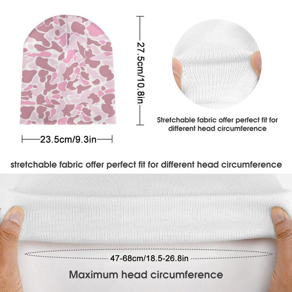Factory Hot Custom logo pink Camo Print Cuffed Beanie Men Women Cloud Camo Cap Outdoor Camouflage Knitted Hat for Daily Wear