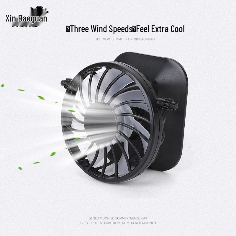 USB Rechargeable Three-Speed Solar Fan Hat with Strong Cooling