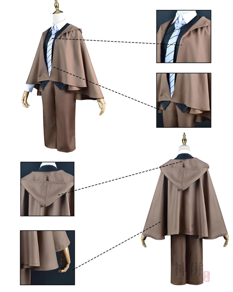 Edogawa Renpo Cosplay Great Detective Bungo Stray Dogs Cosplay Costume for School and Stage Wear Renpo Cosplay with Size [Excellent Quality] Wig,