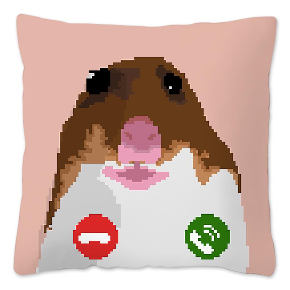 Funny Hamster Meme Pillow Cover Home Decor Polyester Cushion Cover for Sofa Car Cute Pillow Case Cojines Decorativos Para Sofá