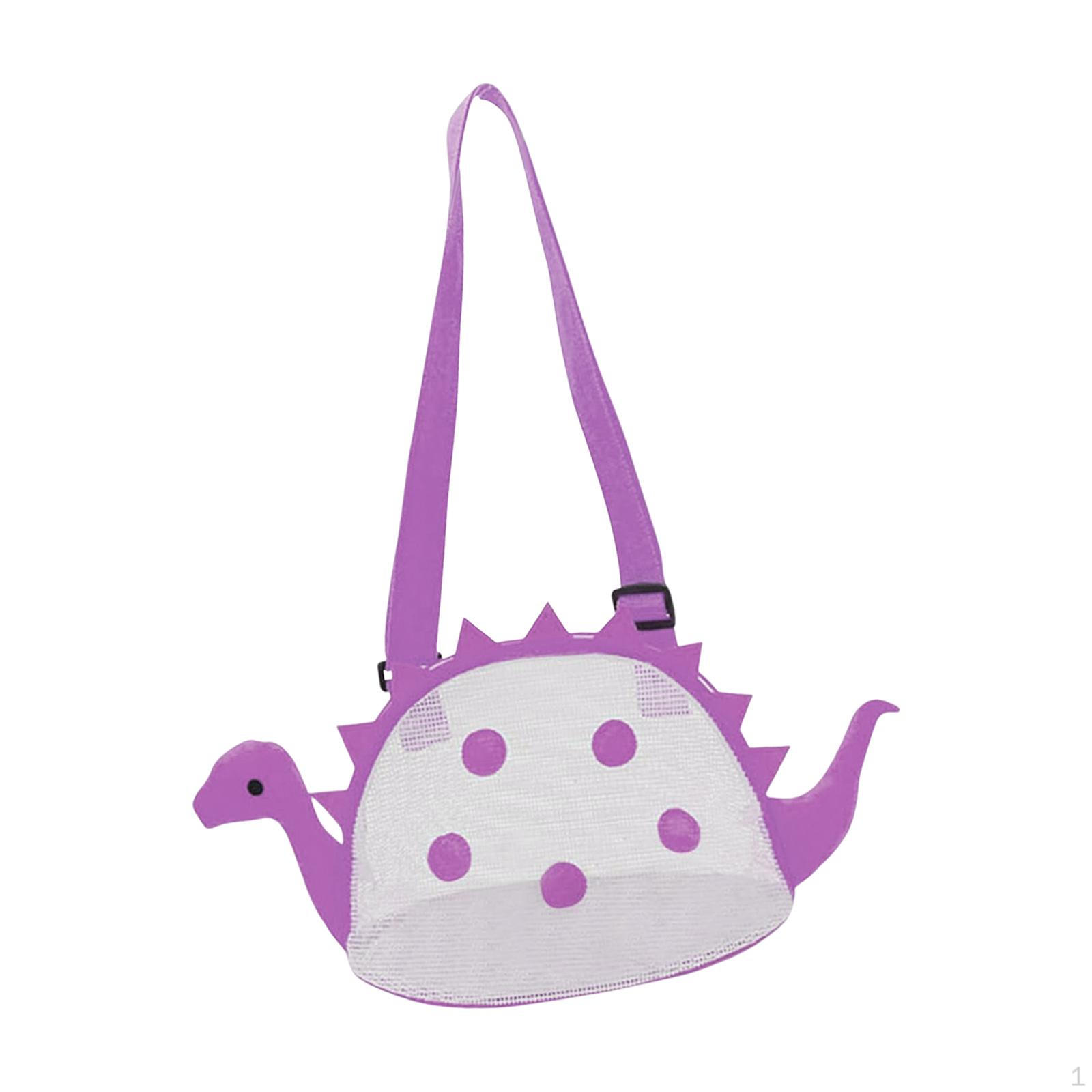 

Пляжная сетчатая сумка для детей, сумки для сбора ракушек, для хранения игрушек с регулируемыми ремнями фиолетовый