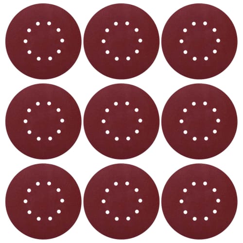 Howhite Sanding Paper, 60-Sheet Set (10 of each #80, #100, #120, #150, #180, and #240), 225mm, 10-Hole, 9-Inch Round, Waterproof Sanding Discs with Ve