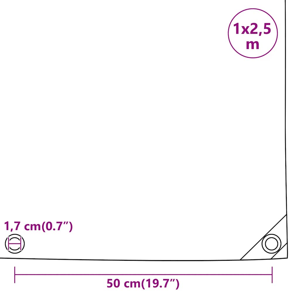 Grey Cover Tarpaulin 1 x 2.5 m 650 g m²