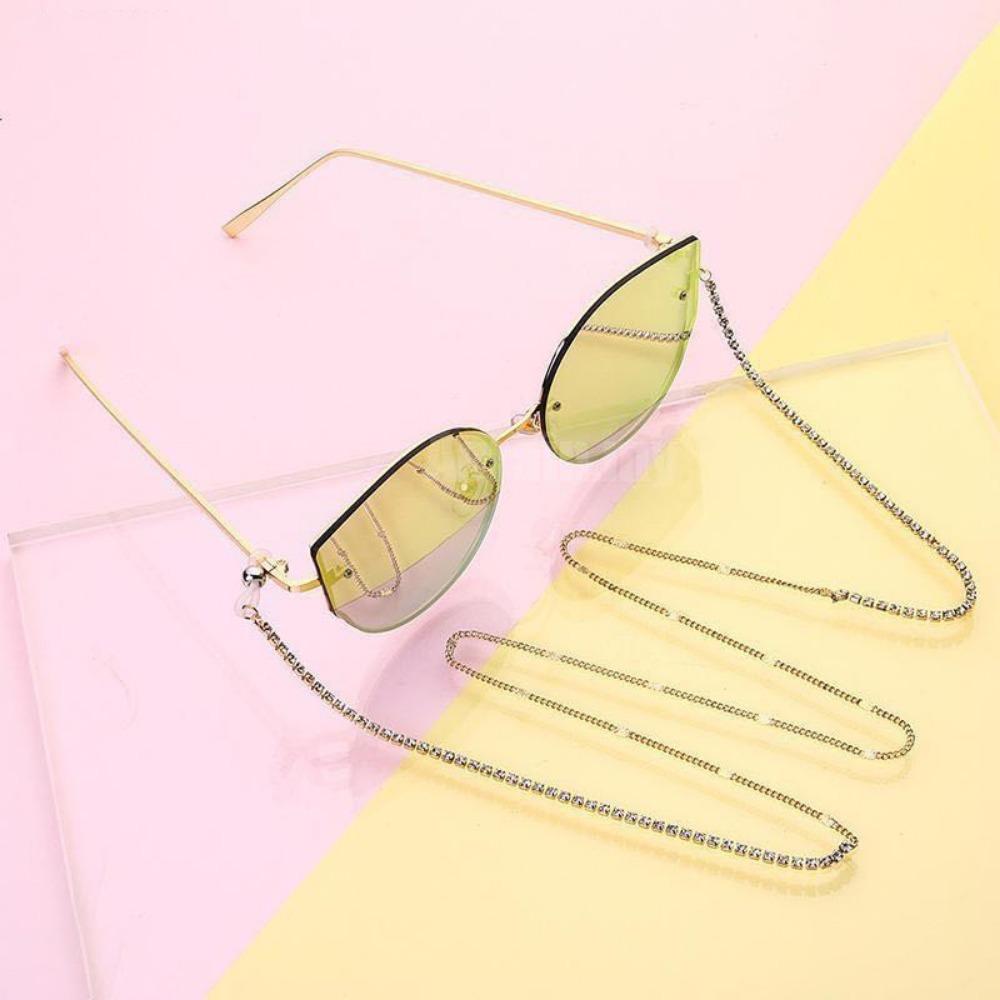 Krystallkjede Solbriller Kjedestropper Snorer metall Kjedeskjøtestil Kjedebriller Hengende tauholder Snorrebånd