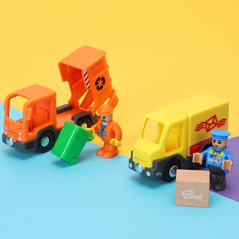 Magnetic Toy Train Set: Ambulance & Police Cars for Kids - Compatible with All Wooden Tracks