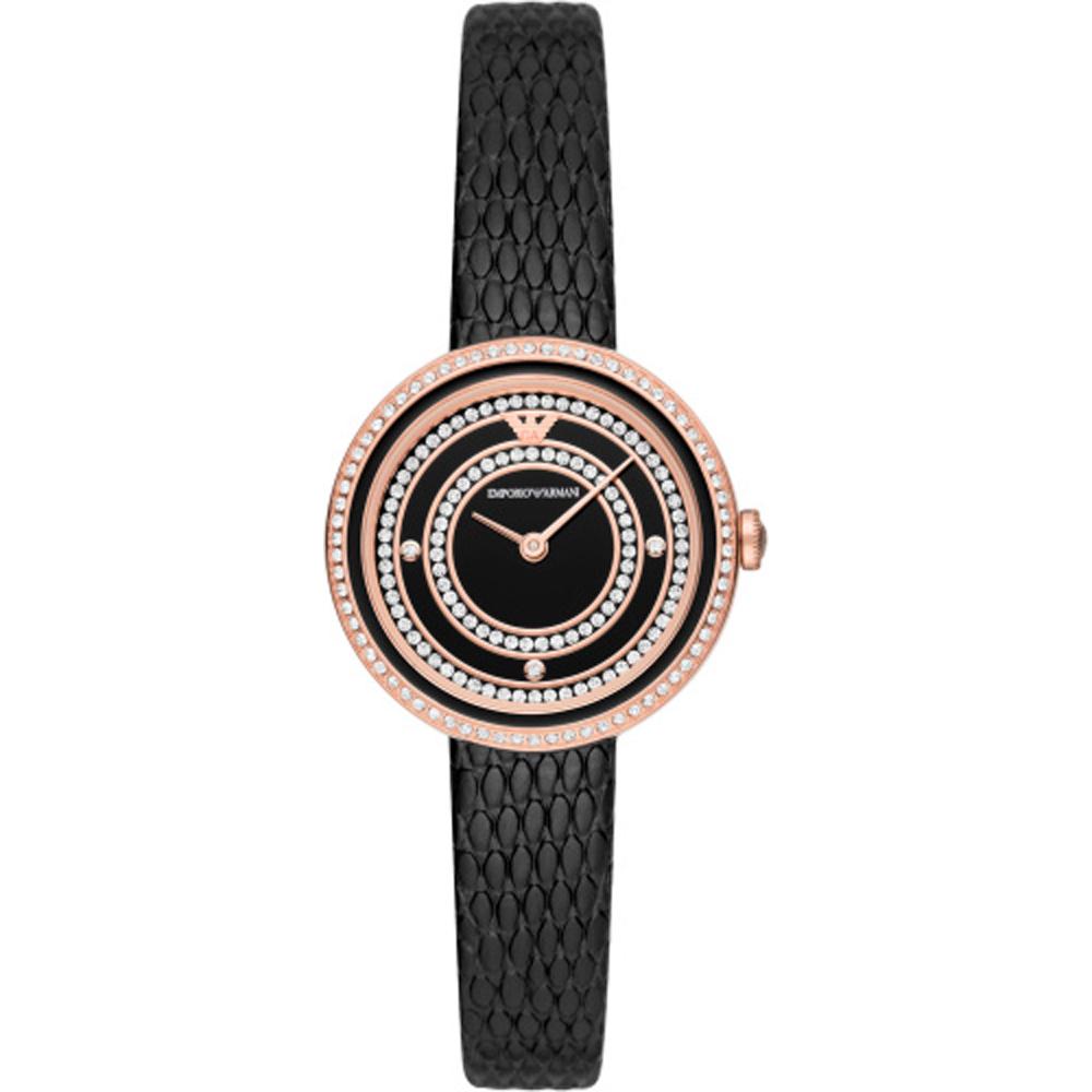 Emporio Armani Historical Collection Black Leather Ladies Quartz Watch AR11493 чёрный