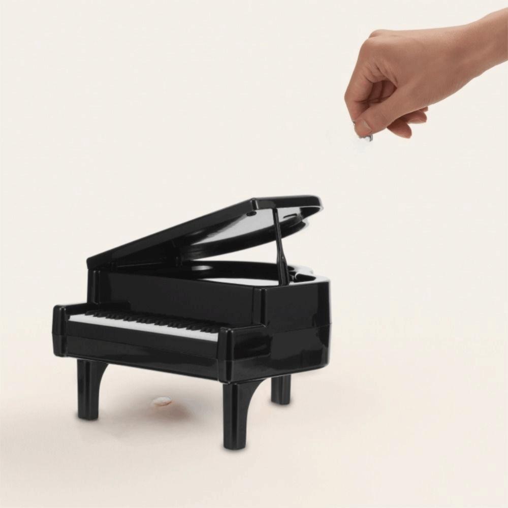 Cute Piano Modeling Piggy Bank Piano Shape Coin Storage Jar Simulation Piano Coin Box  School