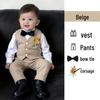 Jungen Anzug Frühling/Herbst: Erste Geburtstagsfeier Baby Formelle Kleidung, Britischer Stil Pageboy, Hochzeitsgast, Aufführungskostüm
