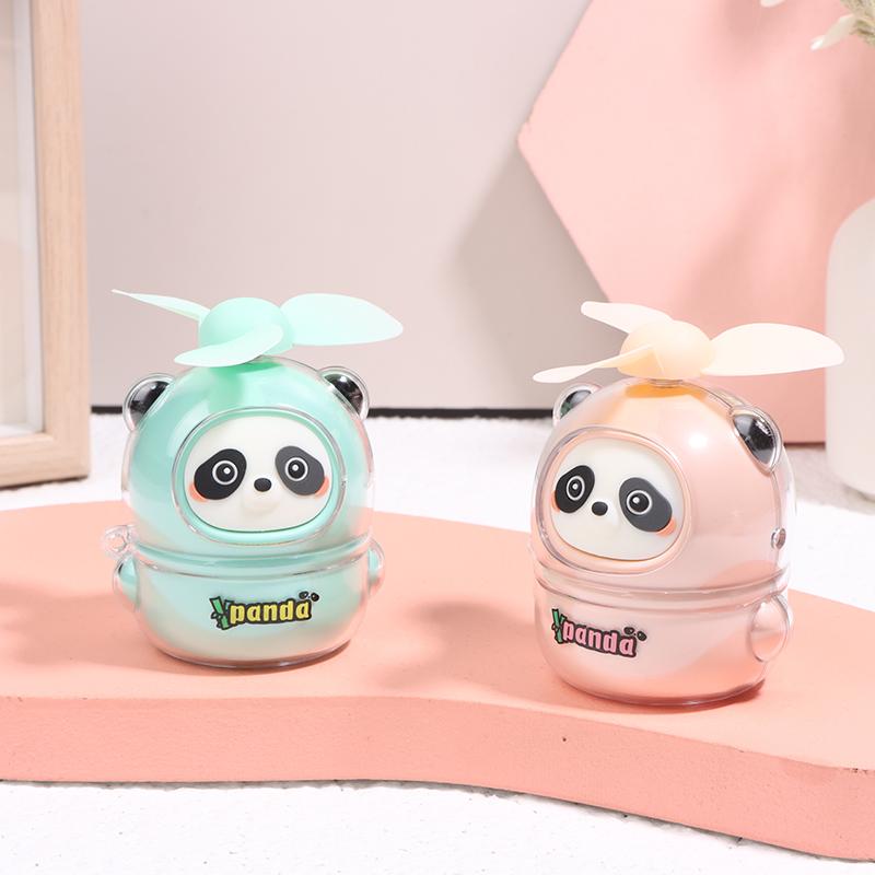 Sevimli Panda Mini El Vantilatörü Soğutucu Taşınabilir Çizgi Film El Tipi USB Şarj Edilebilir Vantilatör Öğrenci Ofis Dış Mekan Yaz