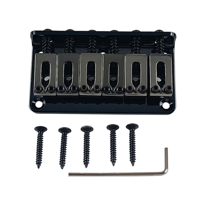 6 String Cigar Box Guitar Bridge, Electric Guitar Bridge Tailpiece Top Load Fixed Hardtail Saddle Cigar Box Guitar Parts