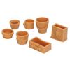 7 Stück Puppenhaus Blumentopf Harz Exquisit Miniatur Simulation Blumentopf für DIY 1/12 Puppenhaus