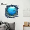 Waterdichte Decoratieve Muurschilderingen Onderwater Haai Sticker, Realistisch 3D Oceaan Uitzicht Decal, Diepzee Dolfijn Kunst PVC Muurschildering voor Woonkamer Slaapkamer
