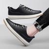 Men's shoes summer men's round head board shoes cowhide surface breathable embossed casual leather shoes low-top sports shoes single shoes