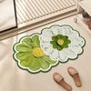 Oil Painting Diatom Mud Bathroom Mat - Double Flower, Anti-slip, Easy To Clean, Absorbent