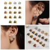 18K Gold Plated Geometric Triangle Zircon Earrings - Versatile, Elegant, Stainless Steel