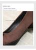 2026 Spring/Summer Suede Chunky Heel Pumps with Square Toe & Rhinestone Buckle
