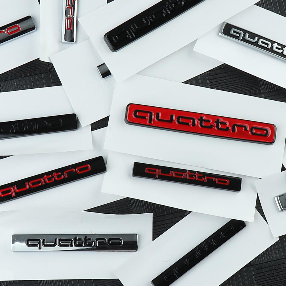 3D ABS QUATTRO Emblem Car Styling Exterior Interior Decoration Sticker for s1 Sline TT A6 C6 C7 A5 A4 B8 A3 A8 A2 Q3 Q5 Q7 RS