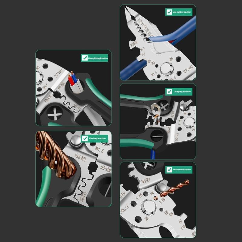 Professional Multifunctional Steel Wire Stripper Pliers Cutter Wire Crimper For Electrical Work And Home Repair