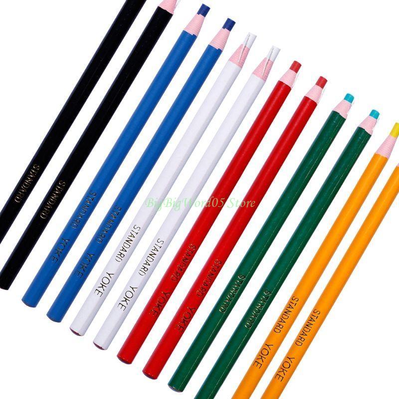 24TE 12Pcs Sewing Marker Pencil Colored Crayon Pen Paper Roll Pencil