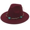 New Emerald Western Style Top Hat Resin Accessories Jazz Hat European And American Style Woolen Felt Hat