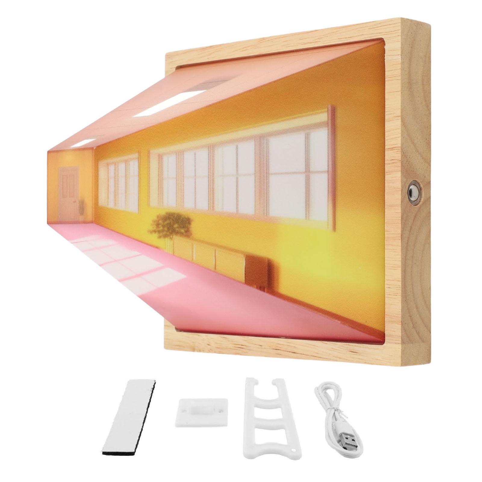 

3D Naked Eye Визуальный Ночной Светильник Оптическое Заблуждение Настенный Художественный Светильник USB Декоративный Светодиод без Перфоратора