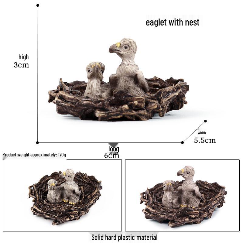 Children's Animal Simulation Toy Set: Eagle, Falcon, Secretary Bird, Owl Figurines