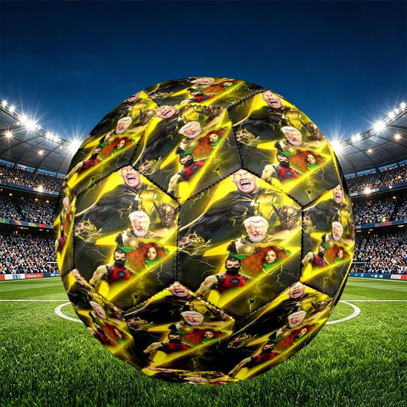 Black Adam Print Size 5 Soccer Ball, PU Wear Resistant Football for Match Training and Daily Practice, Birthday Gift for Soccer Fans