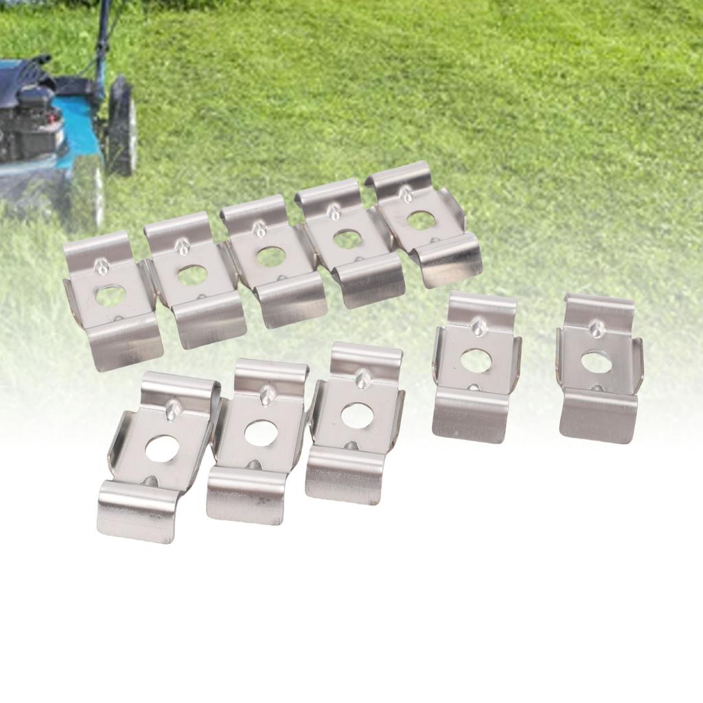 10 Stück Zaun Drahtklemmen, Doppelstangen-Gitterdesign Edelstahl Metallplattenklemmen Klemmen für Garten Hof Zäune