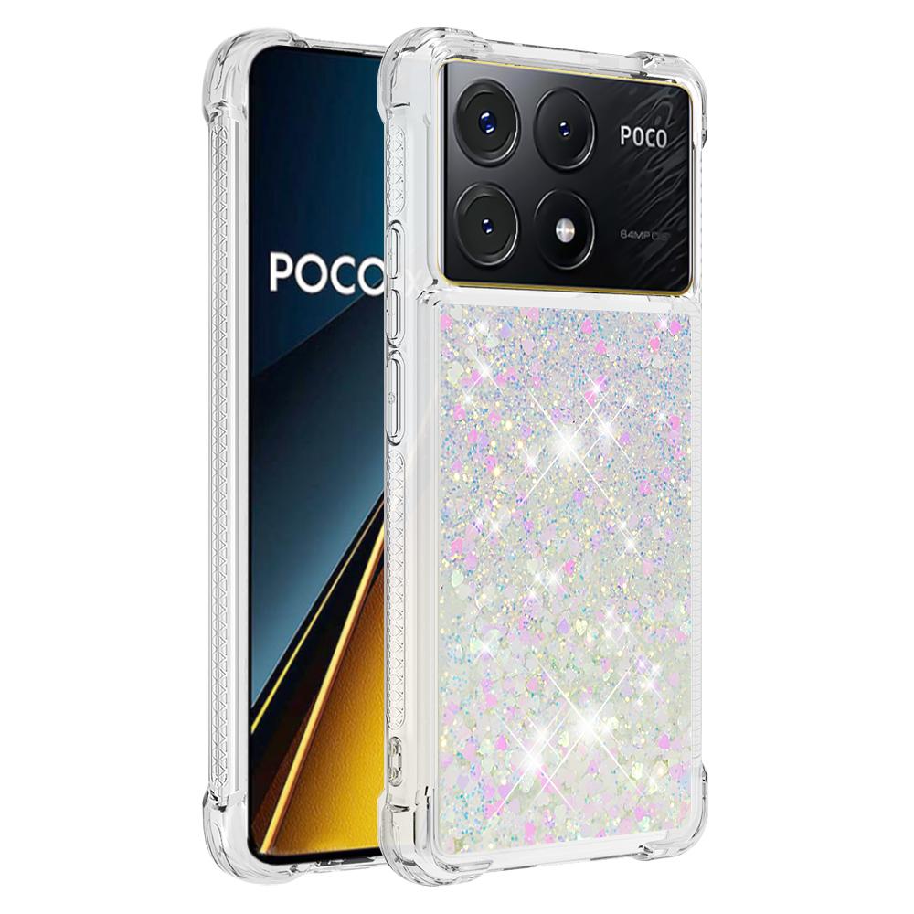 

For Xiaomi Poco X6 Pro 5G/Redmi K70E 5G TPU Case Glitter Quicksand Shockproof Phone Back Cover Laser/Hearts