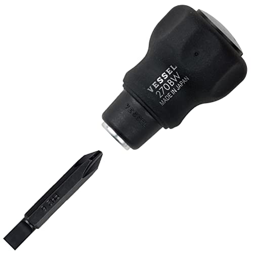 

Vessel 270BW-62 Stubby Replacement Screwdriver Set (+2/-6 with Short Bit)