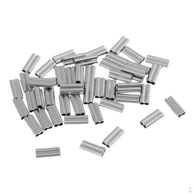 50pcs Fishing Double Barrel Crimp Sleeves Carp Accessories - Model 1