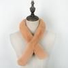 New Imitation Rex Rabbit Fur Scarf Korean Version  Thin Strips  Versatile Fur Scarf Small Cross  Plush Long Narrow Collar Thickened for Women