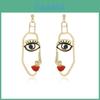 Stylish Alloy Human Face Earrings With Eye And Lip Details Perfect For Gifts