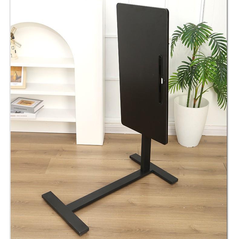 Adjustable Double-Sided Folding Bedside Table with Pneumatic Lift for Sofa or Office Use