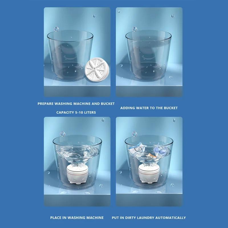Mini Tragbare Waschmaschine für Zuhause Schlafsaal Unterwäsche und Socken Mini-Turbine Faul Kompakt Waschmaschine