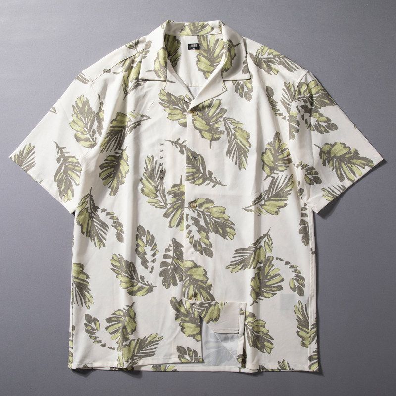Short-Sleeved Men's Summer Lightweight, Breathable, Sun-Protective Beachwear, Cool Resort-Style Cuban Collar Half-Sleeved Floral Shirt