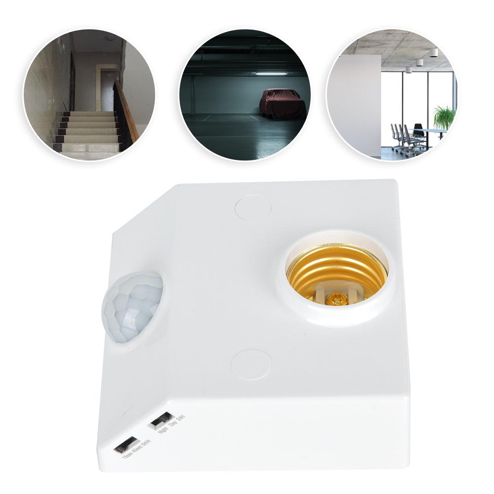Infrared Sensor Motion Switch Adjustable E27 Light Socket for LED Bulb Appliances