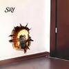 Playroom Wall Decoration 3D Mouse Hole Decals Peel And Stick Decorative Stickers Effect Sticker In The with for Living Room Bedroom Decor Kids