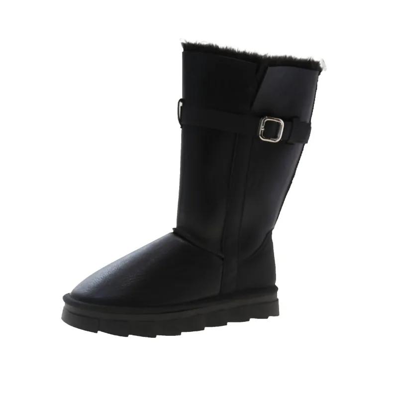 Soft and Comfortable Snow Boots for Women 2024 Winter Cold-proof and Warm Women's Leather Boots Botas Altas Plataforma Mujer