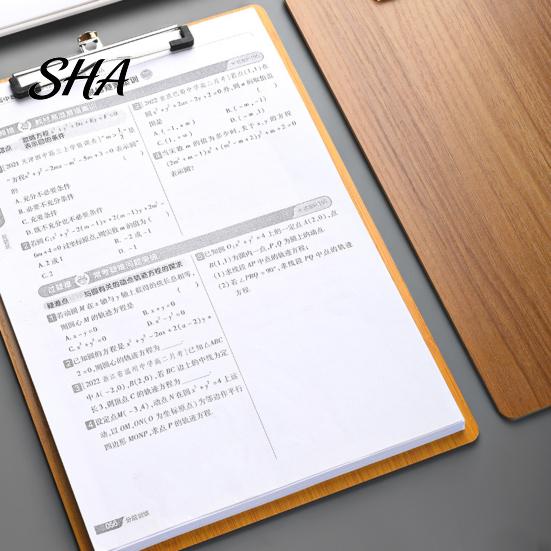 Portable Clipboard for Artists Wooden with Metal Clip, A4 Letter Size Drawing Stable Surface Board, Wood Grain Thicken Hardboard Office, School Spring