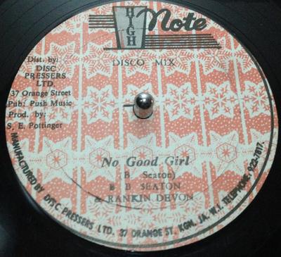 12inch Record B.B. SEATON  RANKING DEVON  No Good Girl SP00697 High Note Jamaica Reggae Ska  Dub Used